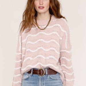 Anthropologie Heartloom Bridgette Pink Sweater L